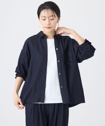 【ウォッシャブル】デニムライクショートシャツジャケット