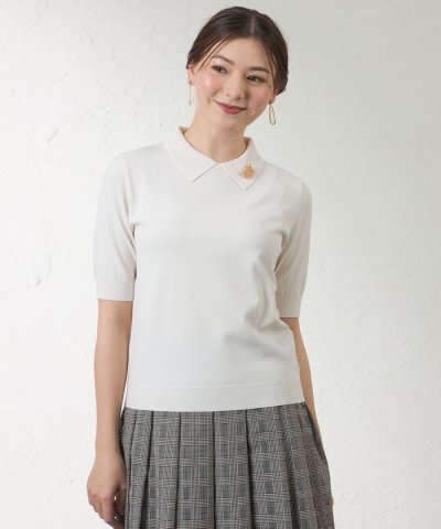 【接触冷感・UV対策】ライトレーヨンストレッチ ポロ衿プルオーバー