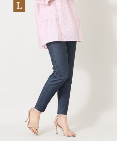 【L】エアリーストレッチ デニムライクレギンスパンツ