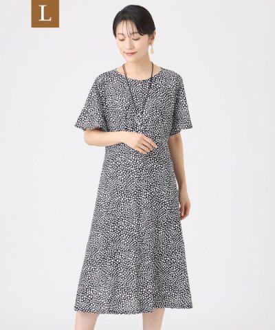 【L】【接触冷感・マシンウォッシャブル】ミニチータープリントコンチェロフレアスリ