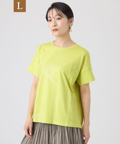 【L】【カタログ掲載・ウォッシャブル】クリアチータープリントカットソー