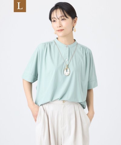 【L】【接触冷感・マシンウォッシャブル】コンチェロプルオーバーブラウス