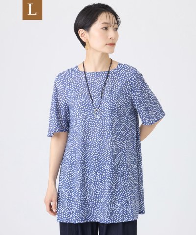 【L】【接触冷感・マシンウォッシャブル】ミニチータープリントコンチェロカットソー