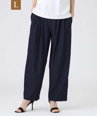 【L】【カタログ掲載・ウォッシャブル】デニムライクバレルパンツ