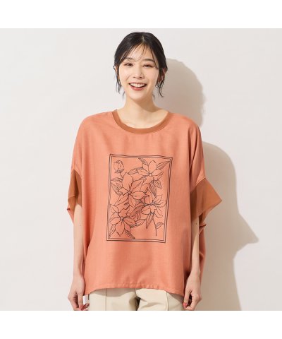 ピサーノ PISANO 【手洗いOK・接触冷感】フラワープリントコクーンブラウス