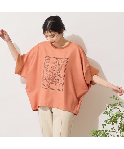 ピサーノ PISANO 【手洗いOK・接触冷感】フラワープリントコクーンブラウス