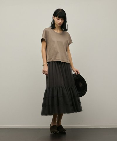 チュールティアードスカート