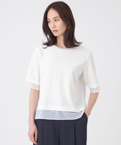 【ウォッシャブル】ジョーゼットジャージカットソー