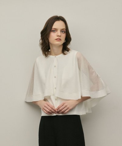 シアーケープニットカーディガン