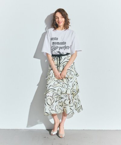 プリントレイヤードスカート