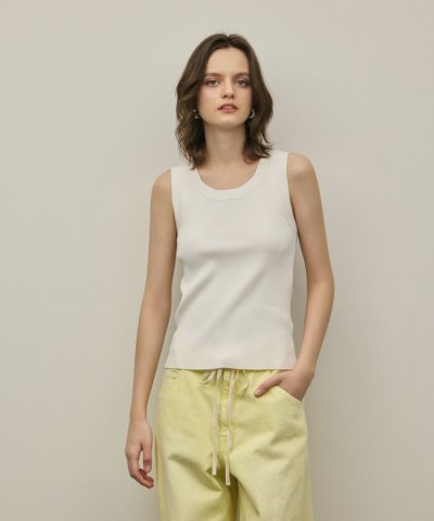 リブニットタンクトップ