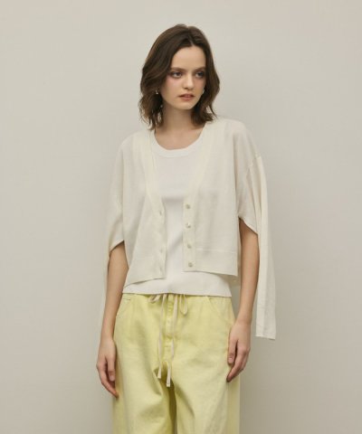 スリーブスリットニットカーディガン