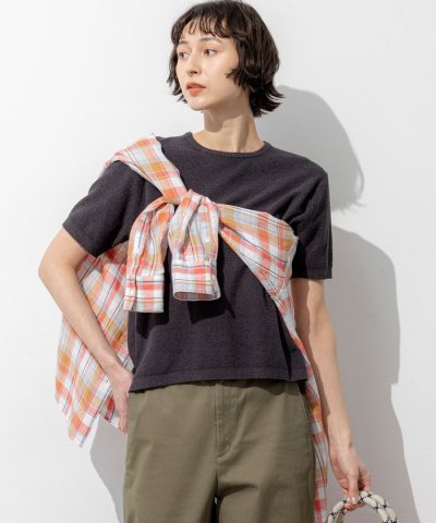 コットンナイロンミニブークレ ニットT