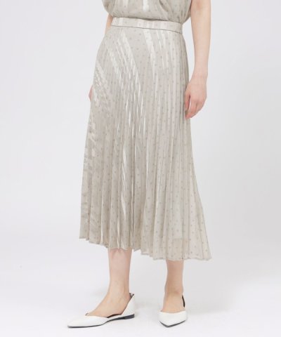 【eclat掲載】【ウォッシャブル】シアーストライプスクエアプリント　スカート