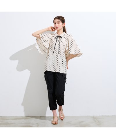 ローズティアラ RoseTiara フレア袖ドットブラウス