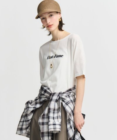 インターシャロゴ レターニット