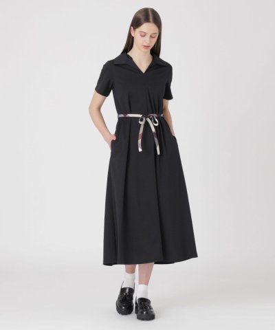 【一部店舗限定】ハイゲージポンチカラーネックドレス