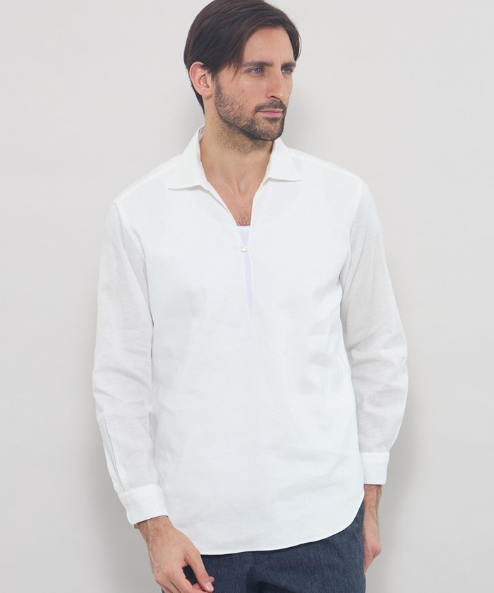 ストレッチリネンカプリシャツ(508773650)｜HANKYU MEN'S / 阪急メンズ