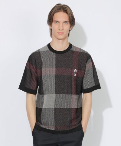 【WEB限定】クレストブリッジチェックメッシュニットTシャツ