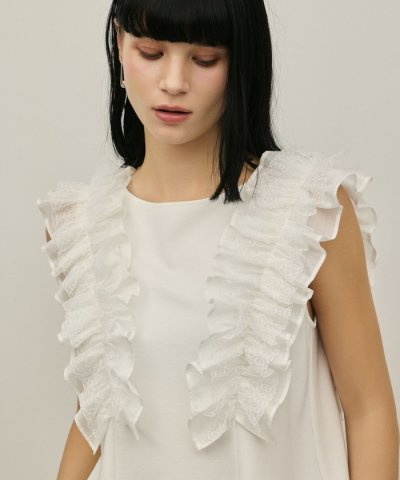 フリル切替カットトップ