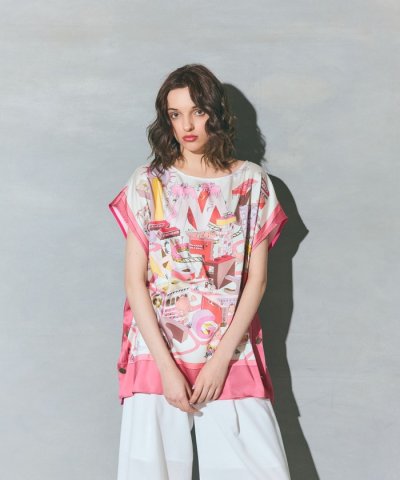 スカーフポンチョトップ