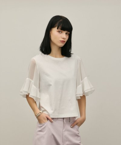 シフォンスリーブカットトップ