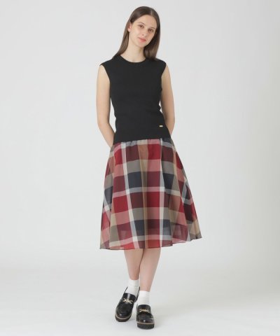 【一部店舗限定】クレストブリッジチェックシアーボイルニットセットアップ