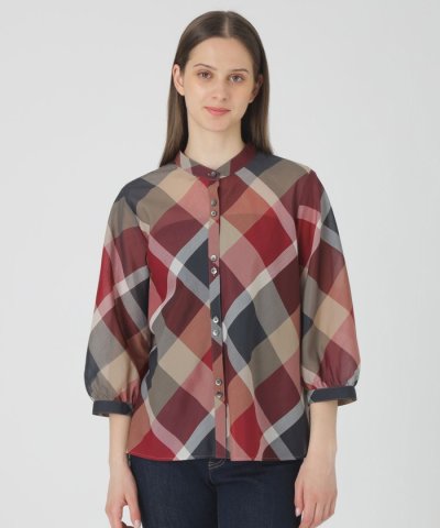 【一部店舗限定】クレストブリッジチェックブラウス