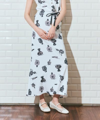 パフュームプリントパイルスカート