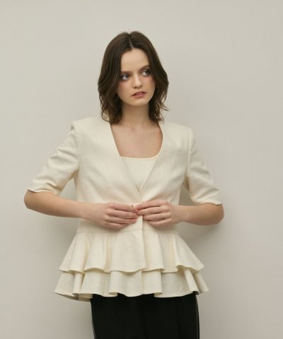 ペプラムツイードジャケット