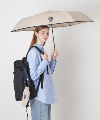 【ロゴ入りストラップ付き】折りたたみ雨傘 楽折ミニ フラッグベア ポロベア ユニ