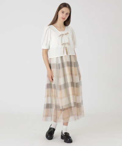 【sweetコラボ】クレストブリッジチェックチュールプリントドレスセット