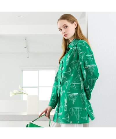 リリアンビューティ Liliane Burty 【M～4L】マリンプリントブラウ