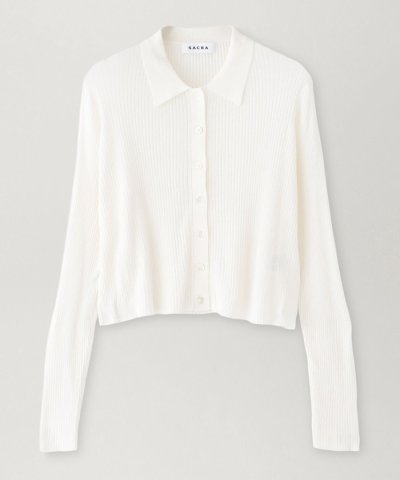 【SACRA】ポロニットカーディガン《WEB＆EPOCA THE SHOP店舗限