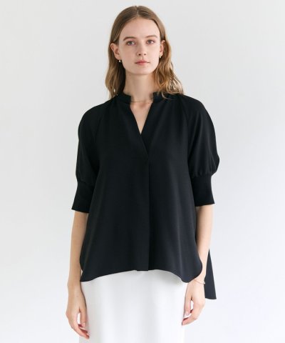 FLEUR / 異素材カフス スタンドカラーブラウス