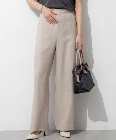 リネンライクグロッシー ワイドパンツ
