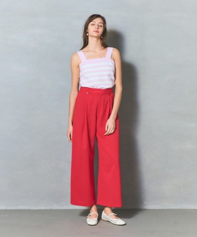 リネンタッチタックパンツ