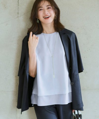 リネンライクグロッシー ハーフスリーブ ダブル ジャケット