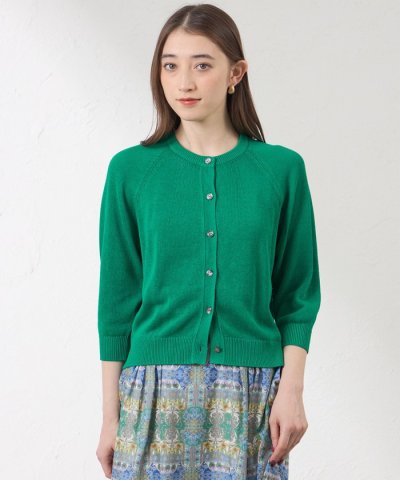 ペーパーニット クルーネックカーディガン