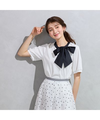 ローズティアラ RoseTiara 【2WAY】【接触冷感】リボンカットソー