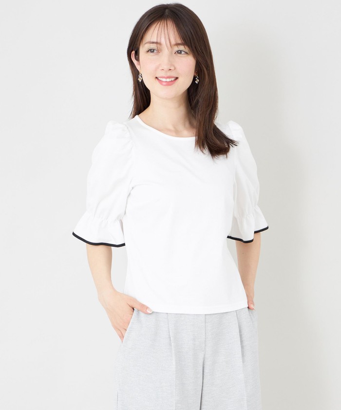トゥー ビー シック TO BE CHIC 配色フリルコンビ カットソーチュニッ