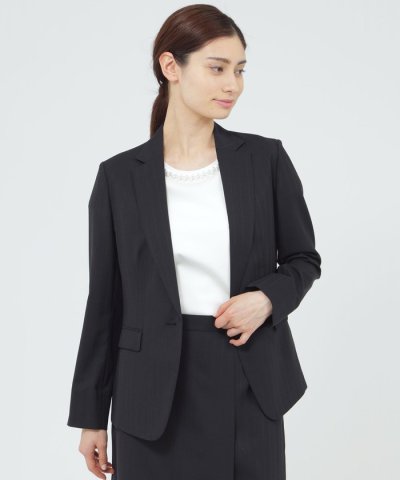 【ウォッシャブル】ブリーザブルストライプ　ジャケット