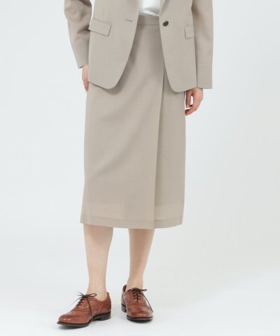 【ウォッシャブル/防しわ性】ブリーザブルウーステッド　スカート