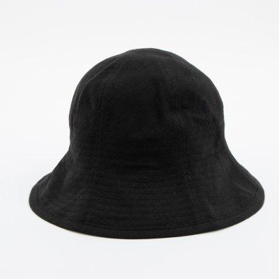 【洗える】麻チューリップハット 帽子 ロゴ ワンポイント あご紐付き サイズ調整