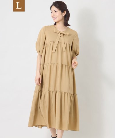 【L】ヴェール ティアードドレス