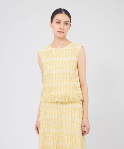 シアーライトツイード ノースリーブブラウス