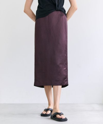 CASSITER / リネンブレンド サテンスカート