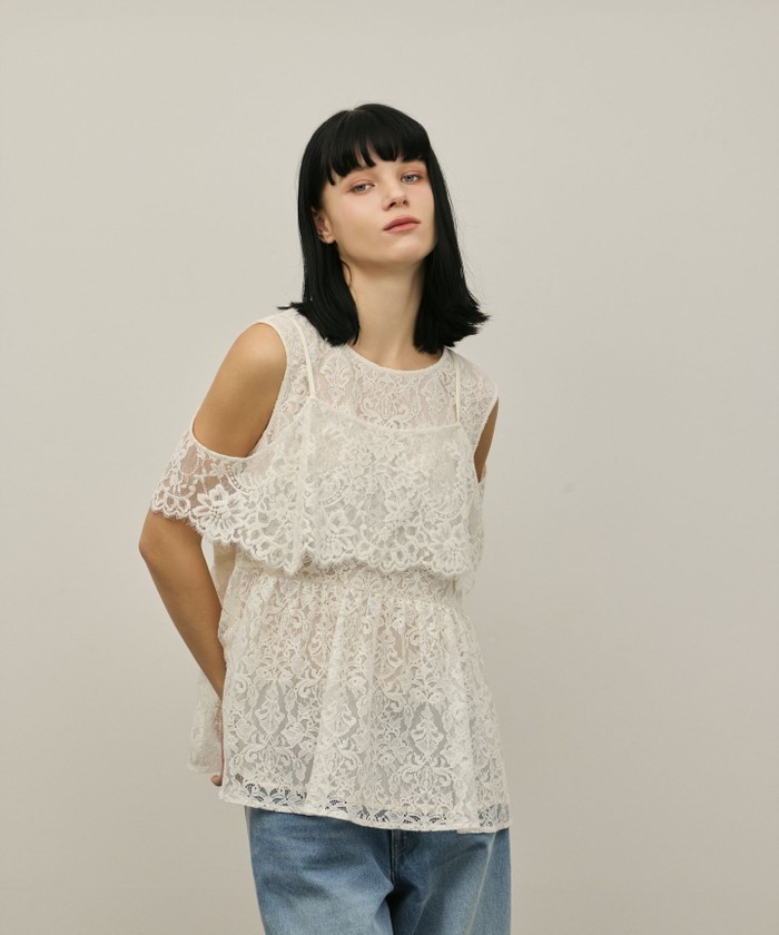 グレースコンチネンタル ＊ リバーレース切替TOP レース切替フレアドレス / GRACE CONTINENTAL | GRACE CONTINENTAL