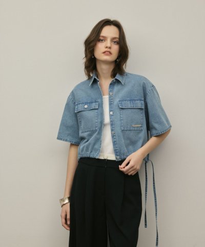 ハーフスリーブデニムシャツ