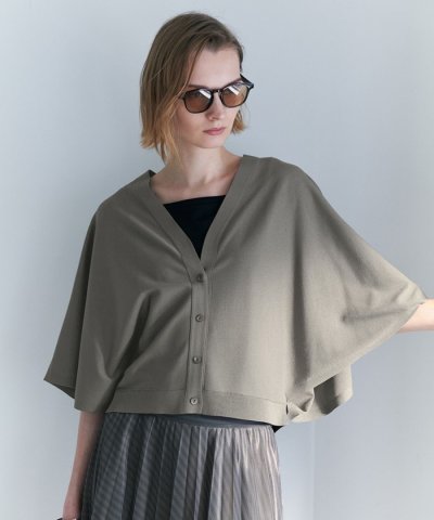 フライスリーブ Vネックカーディガン